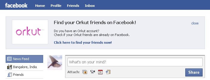 Orkut Friends on Facebook Facebook is luring users away from Orkut